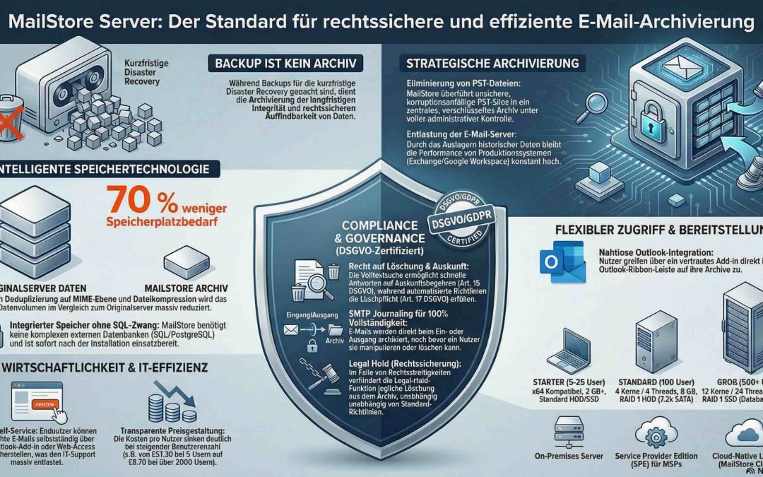 MailStore Server: Warum dein Unternehmen ein echtes E-Mail-Archiv braucht – und nicht nur ein Backup